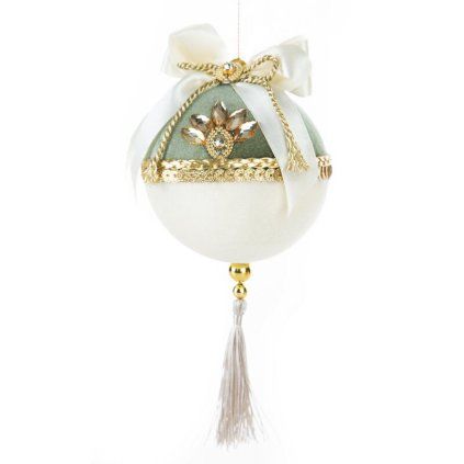 Karácsonyi dekoráció LABDÁK 563 | menta/fehér 8 x 20 cm 0