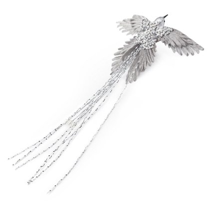 Karácsonyi dekoráció BIRD 550B | ezüst 23 x 6 x 43 cm 0