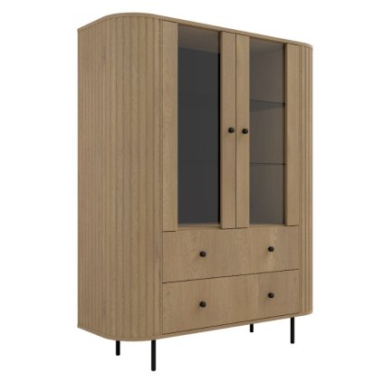 VAOLIA cremona tölgyfa vitrin 2F2S oldalsó