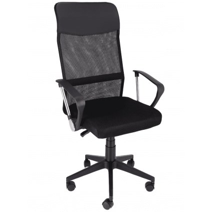 Zoom irodai szék, fekete, kerekekkel