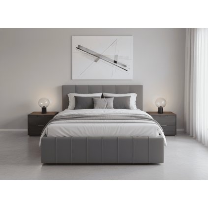 modern monaco franciaágy összecsukható magassággal, szürke színben a hálószobában