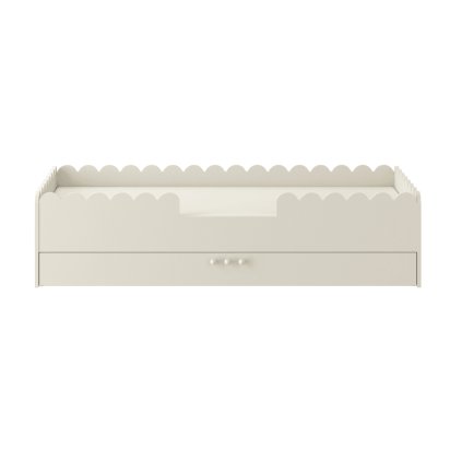 Montessori gyerekágy könyvespolc nyírfa fiókkal