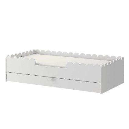 gyerek egyszemélyes ágy könyvsarokkal, fehér, 80x160 cm