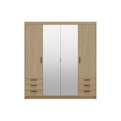 széles-gardrób-ellen-4D6S-tükörrel-olajozott-tölgyfa