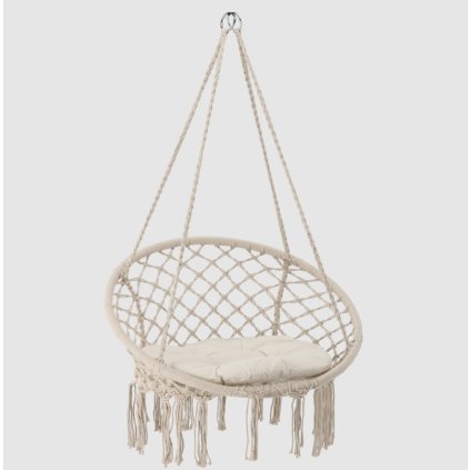 Függőleges kerti szék Boho nyír párnával