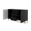 ravenna b komód 2d3s 150 fekete kivitelben, fekete lábakkal