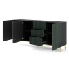 ravenna F komód 90 fekete matt zöld arany talp nyitott