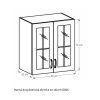 provence konyha Felső kétajtós szekrény G60S üveggel