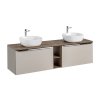 Fürdőszoba szekrény mosdóval és munkalappal SANTA Fe Taupe DU180/1 | 180 cm