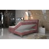 Stílusos franciaágy boxspring adel ad 03 rózsaszín, túltömött tárolóhellyel