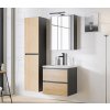 MONAKO GREY OAK fürdőszoba szekrények tükörrel