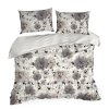 Dupla ágynemű TAVASZ 09 | szürke virágok 160 x 200 cm 2