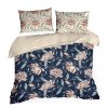 Egyszemélyes ágynemű NIKA 49 | sötétkék/virágok 140 x 200 cm 2