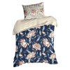 Egyszemélyes ágynemű NIKA 49 | sötétkék/virágok 140 x 200 cm 3