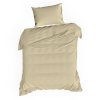 Bézs pamut lepedő egy egyszemélyes ágyhoz NOVA 3 140 x 200 cm