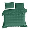 Zöld szatén lepedők egyszemélyes ágyhoz NOVA 3 140 x 200 cm az ágyon