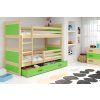 gyerek emeletes ágy tárolóhellyel RICO PINE GREEN