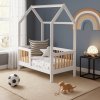 praktikus Casa Bambini fehér bükk gyerekágy a gyerekszobában