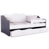 fiókos ágy LEIA fehér szürke