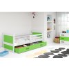modern gyerek egyszemélyes ágy tárolóhellyel RICO WHITE GREEN