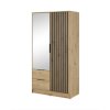 tökéletes szekrény kelly 2d lamellákkal tükörrel és ajtóval tölgy kézműves reteszekkel
