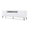 tv asztal dune matt fehér 193 2d1k fekete lábak