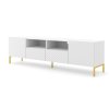 szörf TV asztal 200 2d2s fehér modern arany lábakkal