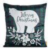 Karácsonyi párnahuzat CHERRY 05 | sötétzöld/fehér 60 x 60 cm 0