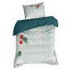Karácsonyi lepedők franciaágyhoz ROBIN | szürke/türkiz 160 x 200 cm 2