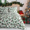 Karácsonyi lepedők franciaágyhoz TORI | fehér/zöld 220 x 200 cm 0