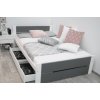 praktikus ágy LEA szürke fehér 90x200 cm léccel matrac nélkül