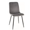 étkezőszék alan bársony fekete lábak sötétszürke