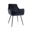kárpitozott szék APPLE VELVET fekete, fekete lábak