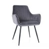 kárpitozott szék APPLE VELVET szürke fekete lábak