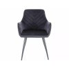 csodálatos étkezőszék FIG VELVET, fekete kivitelben