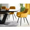 a LINEA VELVET étkezőszék oldala, sárga megjelenésben