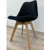 DIOR szék, tölgy lábakkal, fekete, kényelmes