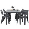 műanyag kerti garnitúra ARIANA grafit asztal és négy szék