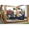 modern rattan készlet ALODIA SET 2 grafit a teraszon