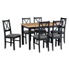 étkezőgarnitúra MAX 5 P székekkel NILO 10 fekete unoka tölgy 1+6