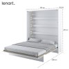 Fehér összecsukható ágy Lenart BED CONCEPT BC-13 | 180 x 200 cm-es méretek