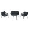 design kerti ülés jensen fekete