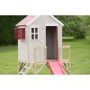 TÜNDÉR gyerek kerti házikó csúszdával, nyitható ajtóval és ablakkal