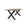 Malmo flow dizájner étkezőasztal tömör fából, keresztezett lábakkal