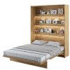 Tölgy kézműves ágy polcokkal BED CONCEPT BC-12 | 160 x 200 cm összecsukva LED világítással