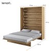 Tölgy kézműves összecsukható ágy Lenart BED CONCEPT BC-12 | 160 x 200 cm-es méretek