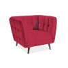 Castello 1 bársony karosszék modern piros színben