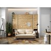 Lenart Bed Concept BC-18 bézs kanapé BC-01 tölgy kézműves ággyal