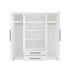 MAXIONE fehér szatén szekrény SZ4D2SZ nyitott