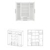 MAXIONE fehér szekrény SZ4D2SZ méretek